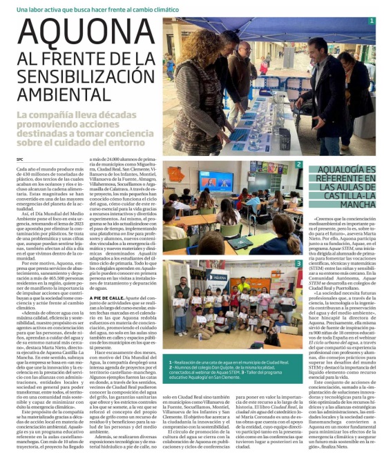 Aquona (@infoaquona) on Twitter photo Estamos al frente de la sensibilización ambiental en #CLM 🥬
Nuestra directora en la región, <a href="/mnietocarrero/">Marta Nieto Carrero</a>, recuerda que "somos agentes activos en concienciación para que las personas aprendan a cuidar del agua y del entorno natural más cercano"
Lee más aquí en <a href="/LaTribunaCR/">La Tribuna de C.Real</a> ⤵️ Estamos al frente de la sensibilización ambiental en #CLM 🥬
Nuestra directora en la región, <a href="/mnietocarrero/">Marta Nieto Carrero</a>, recuerda que "somos agentes activos en concienciación para que las personas aprendan a cuidar del agua y del entorno natural más cercano"
Lee más aquí en <a href="/LaTribunaCR/">La Tribuna de C.Real</a> ⤵️