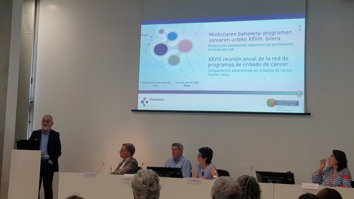 Los #cribados poblacionales salvan vidas, magnífico testimonio de @PedroMaríaOlaeta en su aportación desde la visión del paciente en la XXVIII reunión anual de la red de programas de cribado de #Cancer en #Bilbao #Osakidetza #salud  #medicinapreventiva #cribadodecolon