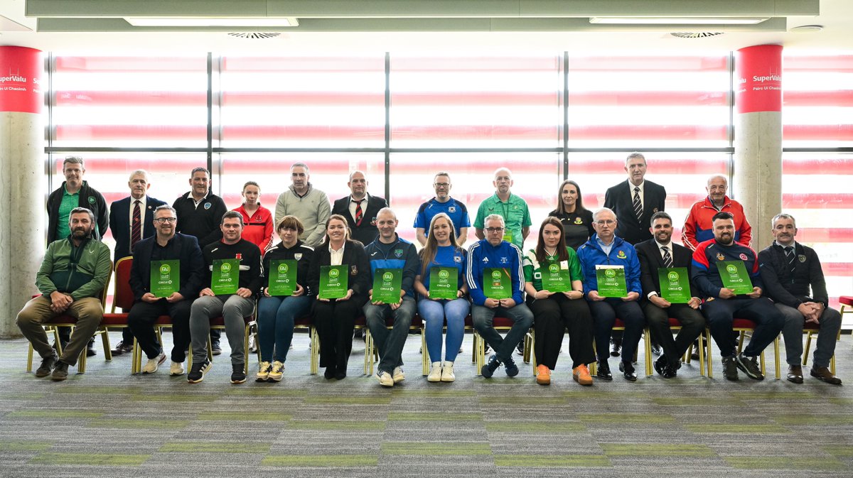 Brilliant to present FAI Club Mark Awards at the WNT v Slovenia game in Páirc Uí Chaoimh 👍

Well done to all involved with...

St Marys AFC | Drinagh Rangers | Castlelack FC | Ringmahon Rangers | Sullane FC | Castlebridge Celtic | Leeds AFC | Mallow United | Carrigaline United |