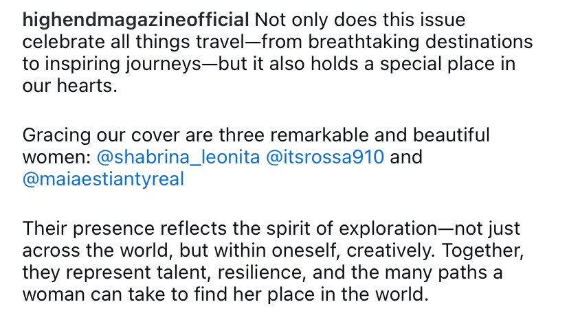 "Their presence reflects the spirit of exploration-not just across the world, but within oneself, creatively. Together, they represent talent, resilience, and the many paths a woman can take to find her place in the world."

OH YESSSSSSS 😭😭😭
Proud of you Shabrina ❤️