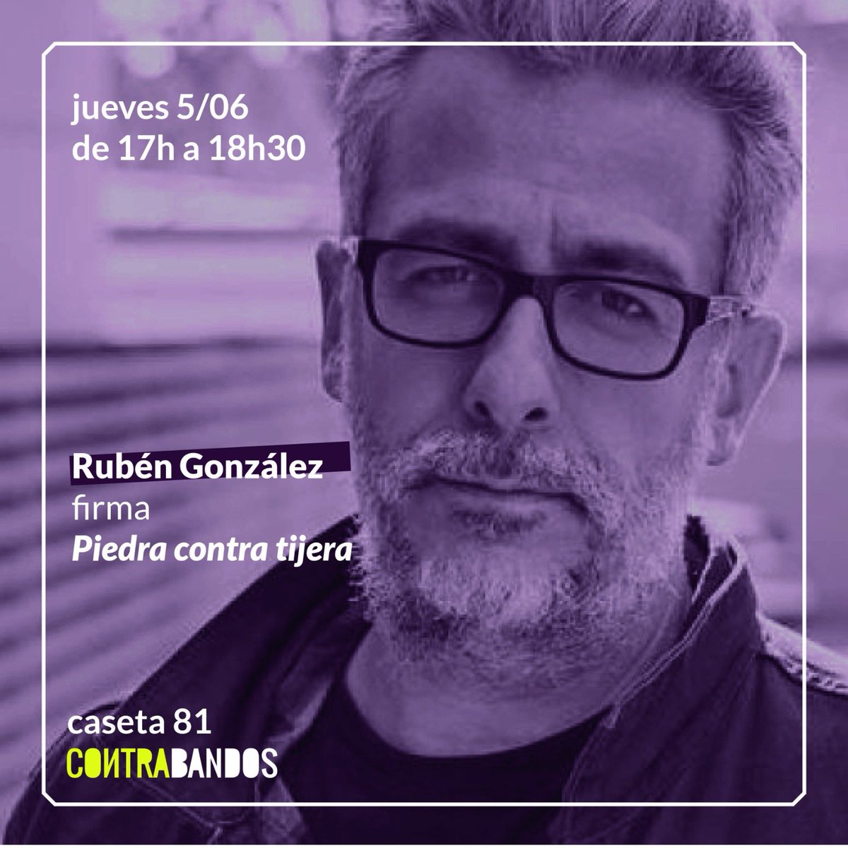 Hoy <a href="/rubenembrujo/">Rubén "Piedra contra Tijera. Rock 1991-2021"</a> en la <a href="/FLMadrid/">Feria del Libro de Madrid</a> #Caseta 81 con 
<a href="/100Contrabandos/">Contrabandos</a> 
¡Venid! 🙏🫶🤸🏿‍♀️