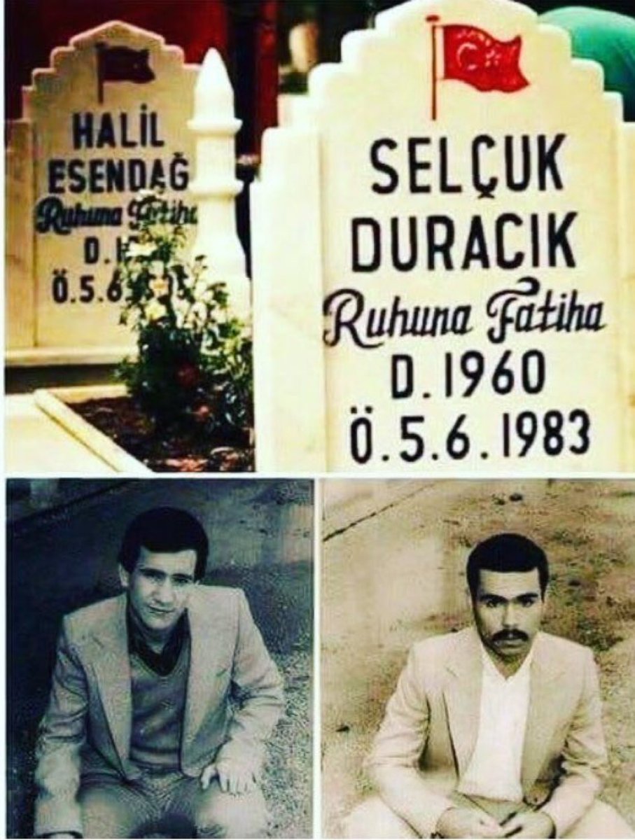 Şehadetlerinin Yıl Dönümünde Ülkücü Şehitlerimiz Selçuk DURACIK ve Halil ESENDAĞ'ı Rahmet ve Dualarla Anıyoruz.