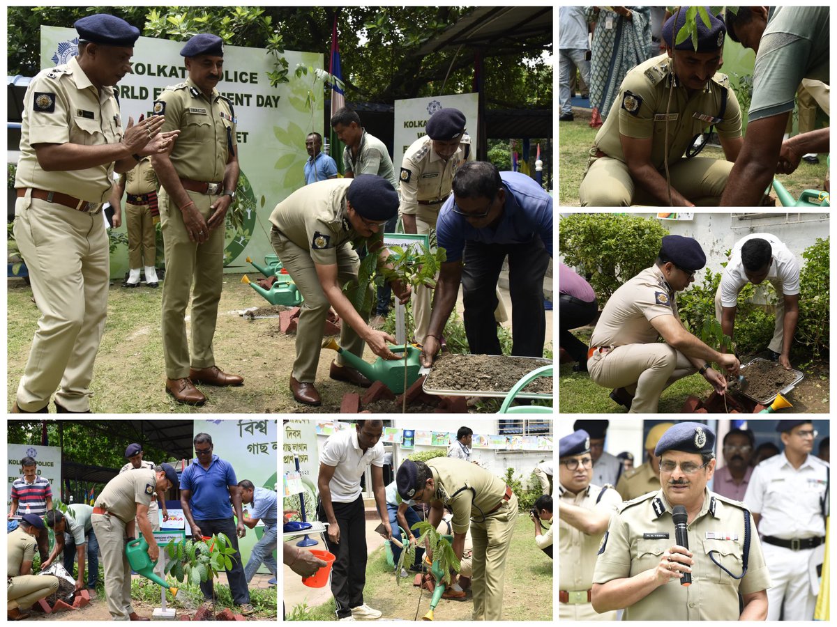 On the occasion of World Environment Day, Commissioner of Police, Kolkata, Shri Manoj Kumar Verma, IPS, along with other senior officers of Kolkata Police, participated in a sapling plantation drive at Bodyguard Lines, Alipore, earlier today.

The event was jointly organised by