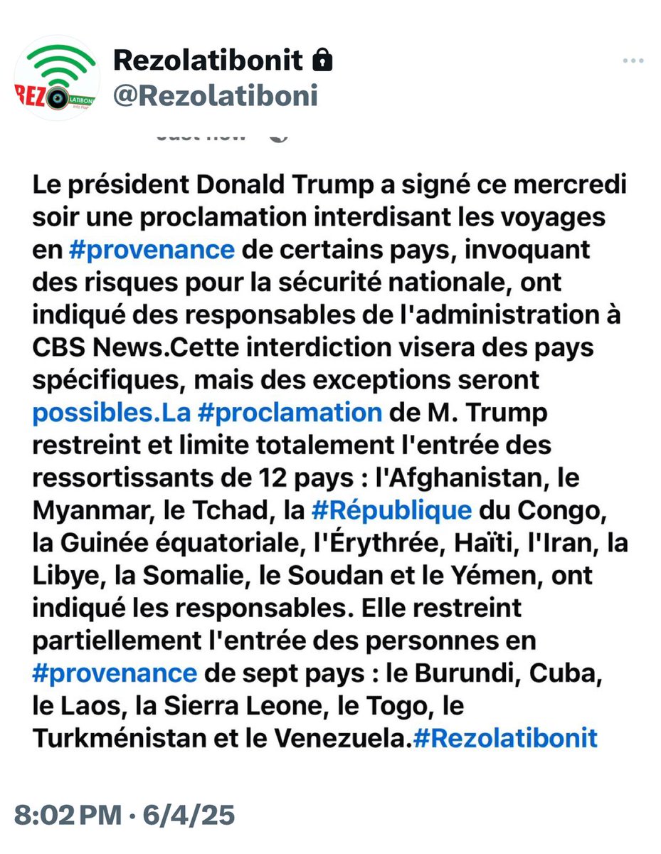 Le GADH avait prédit que cela va arriver certainement. Claude Joseph et André Michel avaient demandé à ce que Viv-Ansanm ait l'étiquête "Terroristes". Aujourd'hui les USA nous ont interdit l'entrée totale dans leur territoire.