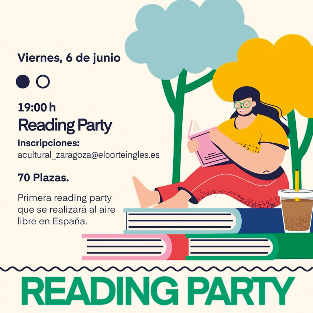 zaragoza_es's tweet photo. El Kiosco de las letras de @ZGZBibliotecas te ofrece una interesante programación para el finde, aprovechando la presencia de la Feria del libro en el Parque Grande.
Mañana 6JUN se celebrará la primera #ReadingParty al aire libre de España. Arrancará con 25 minutos de lectura en silencio, continuará con 10 minutos donde los lectores podrán entablar conversación entre ellos para conocerse y debatir acerca de sus lecturas.
Inscríbete en: acultural_zaragoza@elcorteingles.es
ℹ️ El Kiosco se encuentra ubicado en la Av. de los Bearneses, s/n.