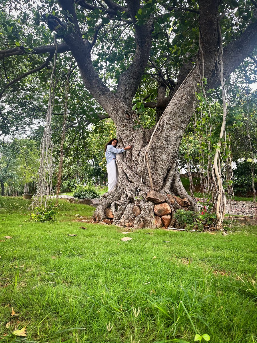 NabhaNatesh's tweet image. Hugged a tree today, pretty sure it hugged me back. 
It felt like the Earth whispered, “You’re part of this.”
Not the center, not the author—just stardust in its spell.
Here to feel, grow, exist.
On World Environment Day, I’m just grateful to be written in.
#WorldEnvironmentDay