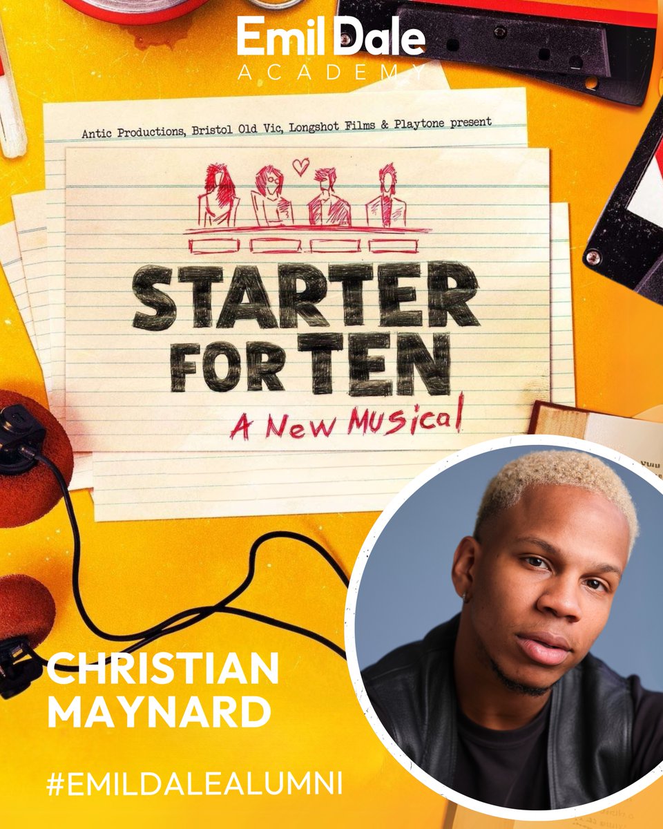 ✨ MORE GRAD NEWS! ✨
Huge congratulations to Emil Dale alumnus Christian Maynarde, who will be appearing as Spencer in Starter for Ten: A New Musical, premiering at the Bristol Old Vic later this year.

We were already proud of you ⭐️

#EmilDaleGrad #emildale #bristolOldVic