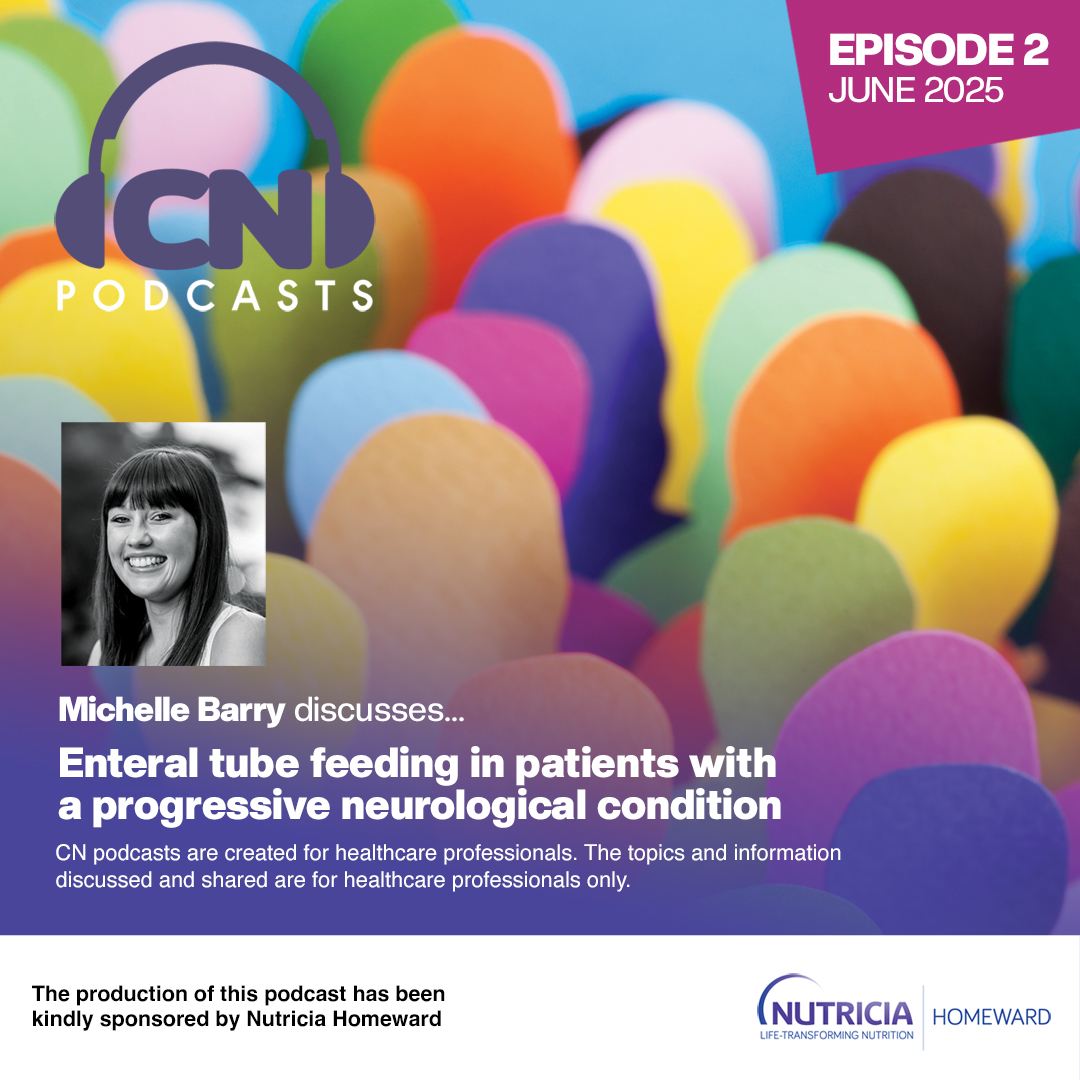 Listen to the latest episode of CN Podcasts!📢

Michelle Barry discusses enteral tube feeding in patients with a progressive neurological condition.

The production of this episode has been kindly sponsored by Nutricia Homeward.

Listen to the podcast 👉nutrition2me.com/resource-centr…