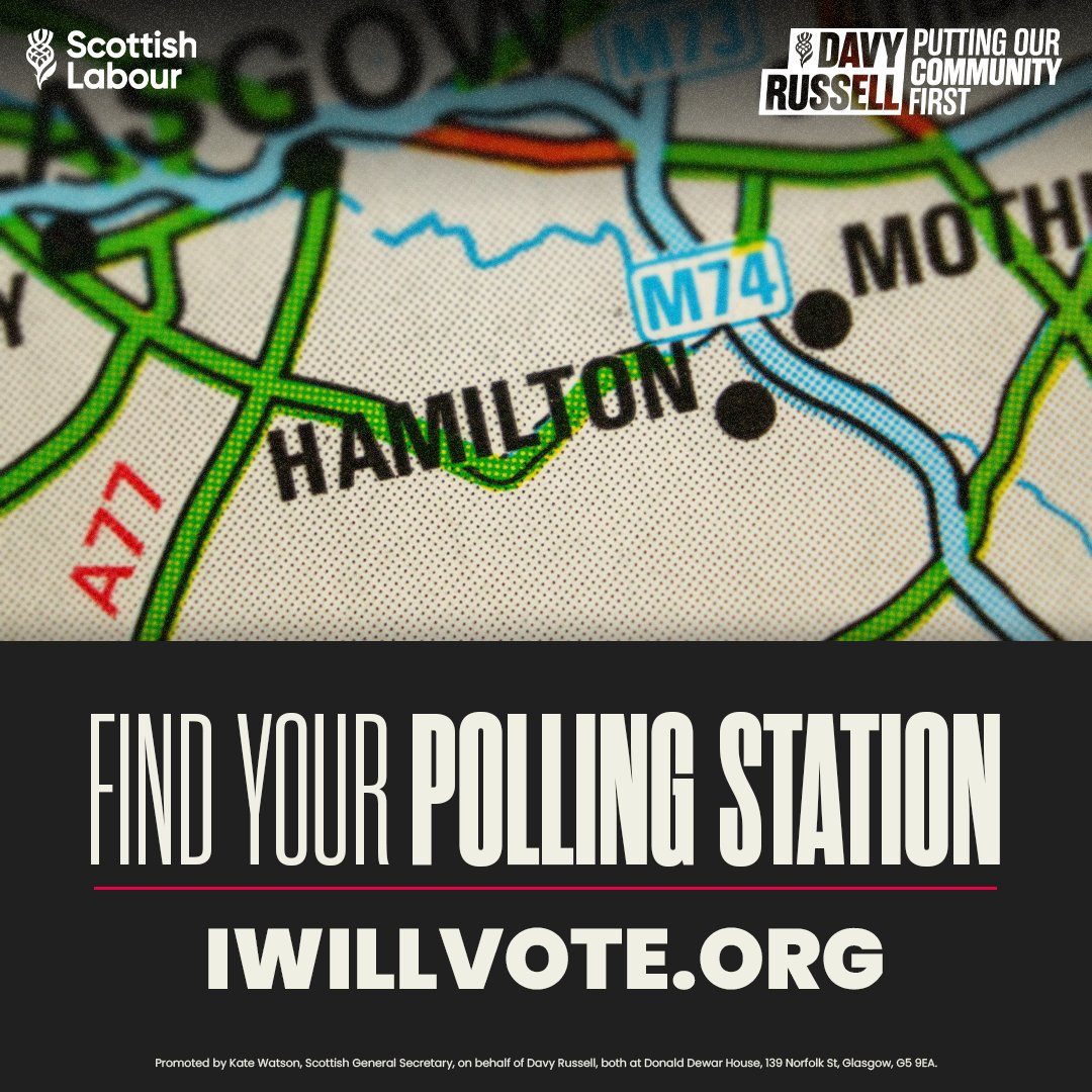 Davy Russell is a local champion who will fight for Hamilton, Larkhall and Stonehouse.

Make your plan to vote today: iwillvote.org.uk