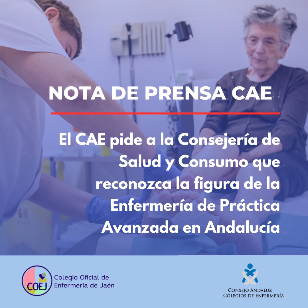 Colegio Enfermería (@enfermeriajaen) on Twitter photo 📢 El <a href="/consejo_andaluz/">Consejo Andaluz de Enfermería</a> pide a <a href="/saludand/">Consejería de Salud y Consumo</a> que reconozca la figura de la Enfermería de Práctica Avanzada en Andalucía.
#EPAs #CAE #Enfermería #PrácticaAvanzada
Lee la noticia completa ⤵️
enfermeriajaen.com/sala-prensa/el… 📢 El <a href="/consejo_andaluz/">Consejo Andaluz de Enfermería</a> pide a <a href="/saludand/">Consejería de Salud y Consumo</a> que reconozca la figura de la Enfermería de Práctica Avanzada en Andalucía.
#EPAs #CAE #Enfermería #PrácticaAvanzada
Lee la noticia completa ⤵️
enfermeriajaen.com/sala-prensa/el…