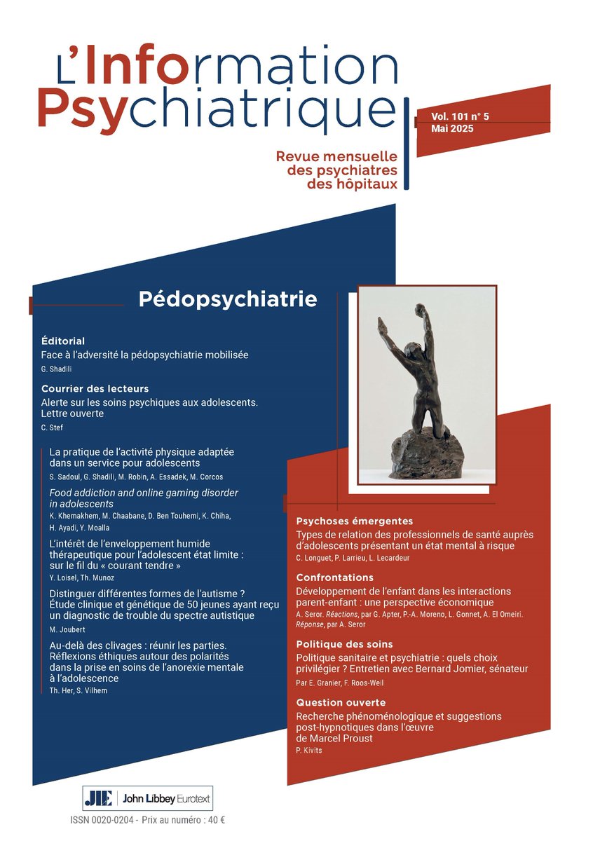 L_InfoPsy's tweet image. 📍 Le n°5-2025 de la revue 𝐋'𝐈𝐧𝐟𝐨𝐫𝐦𝐚𝐭𝐢𝐨𝐧 𝐏𝐬𝐲𝐜𝐡𝐢𝐚𝐭𝐫𝐢𝐪𝐮𝐞 vient de paraître ⏭️ tinyurl.com/4664xd3b !
En vous souhaitant une bonne lecture !
@SPHtweeter
#psychiatrie #SPH