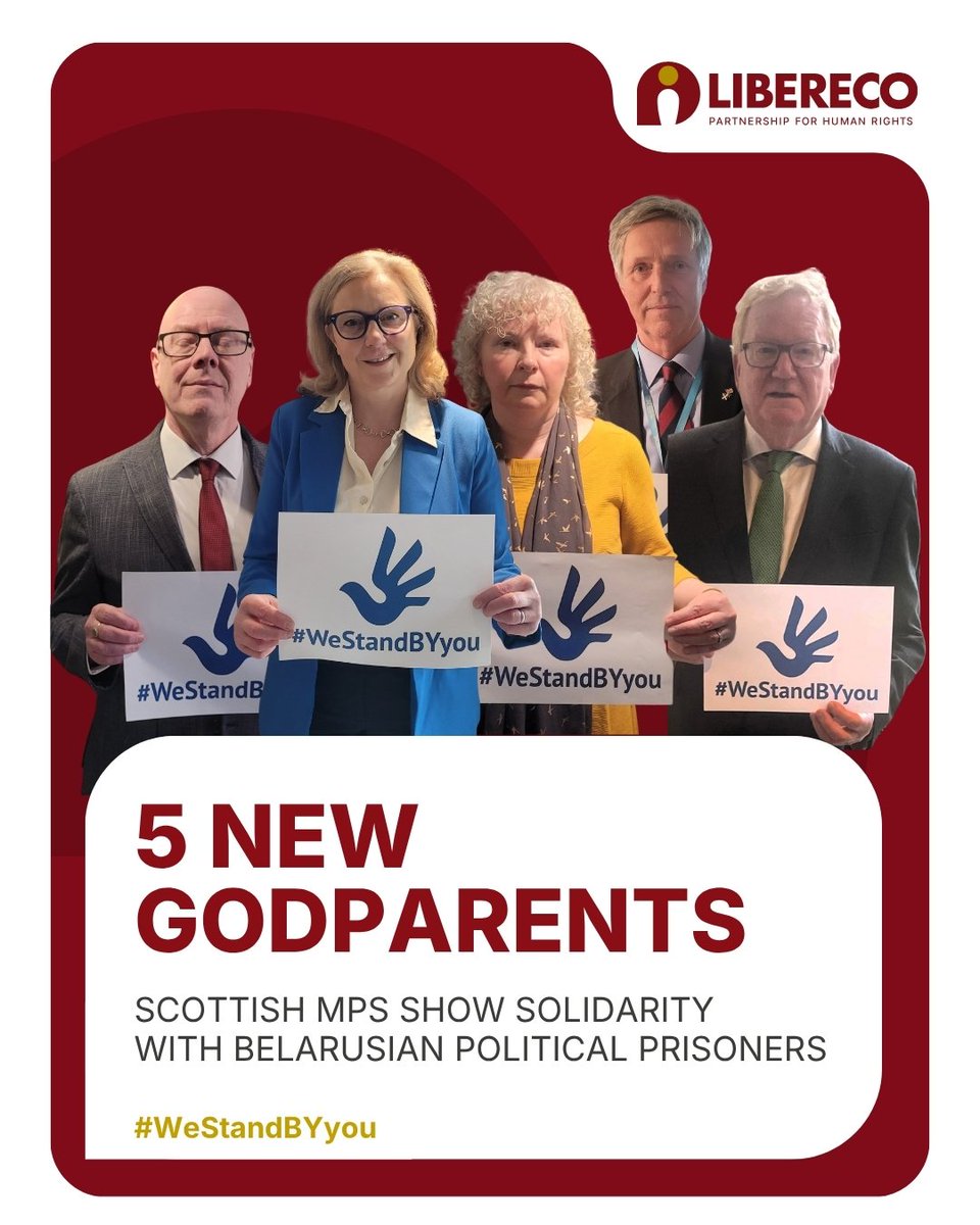 LiberecoPHR's tweet image. As part of our #WeStandBYyou campaign, MSPs @1edmountain, @Jackson_Carlaw, @Rachael2Win, @clairebakermsp & @KevinStewartSNP have become godparents to Belarusian political prisoners — solidarity knows no borders. The world is watching!
No one is forgotten.