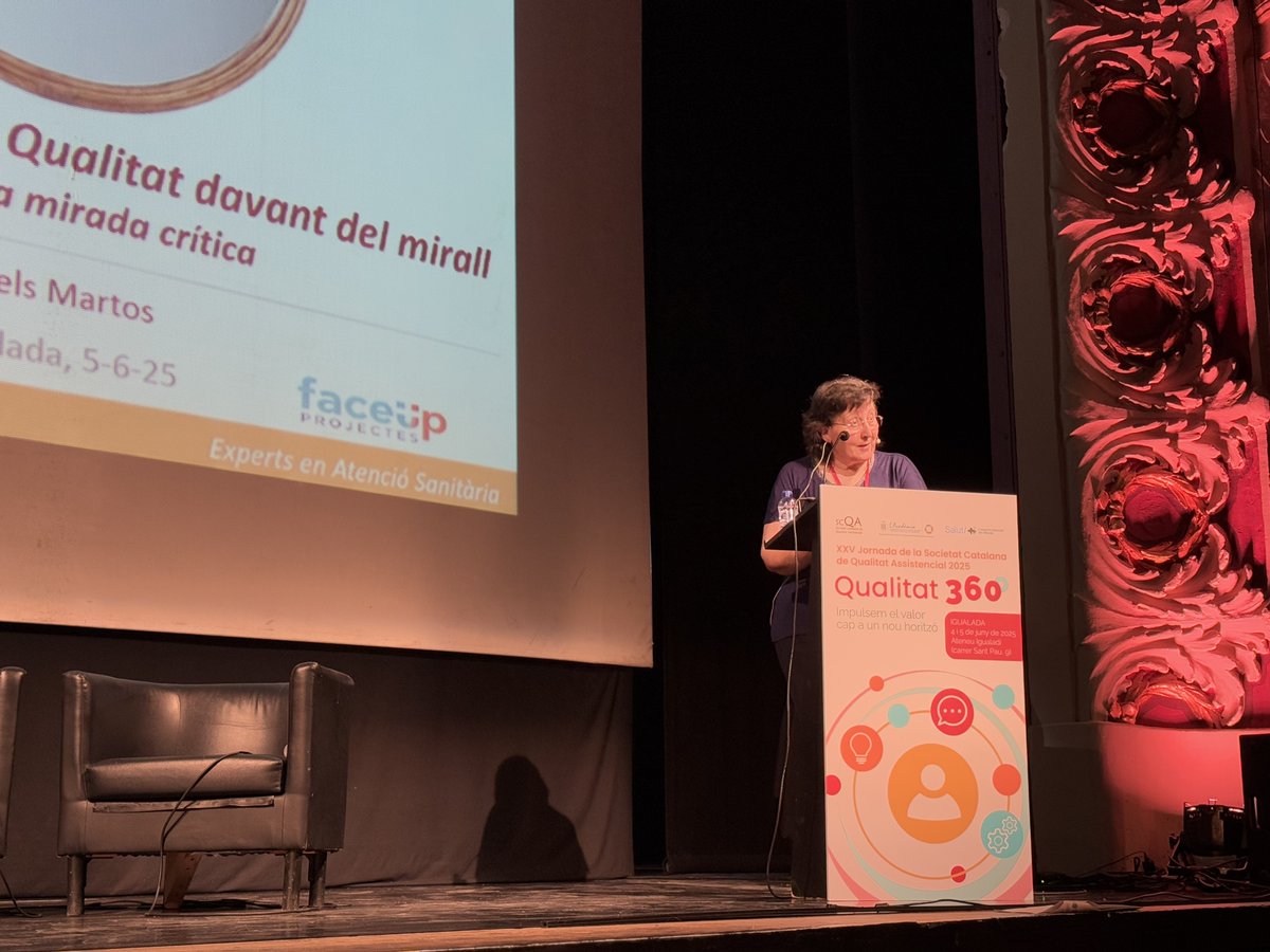 Societat Catalana de Qualitat Assistencial (@scqa_) on Twitter photo <a href="/RosaSim50748676/">Rosa Simon</a> <a href="/Hospitaligd/">Hospital Universitari d'Igualada</a> <a href="/HospitaliG/">leoreos</a> <a href="/BruguesAlba/">Alba Brugues Brugues</a> <a href="/carmerieramin/">carme riera🎗</a> <a href="/ajigualada/">Ajuntament Igualada</a> <a href="/AteneuIgualadi/">Ateneu Igualadí</a> 🔴 🪞 “La qualitat davant el mirall. Una mirada crítica”
Ponència inaugural inspiradora d’Àngels Martos, consultora, formadora i coach executiva en el sector sanitari, qui ens convida a qüestionar, repensar i transformar com liderem la qualitat en salut.
#qualitatassistencial25 <a href="/RosaSim50748676/">Rosa Simon</a> <a href="/Hospitaligd/">Hospital Universitari d'Igualada</a> <a href="/HospitaliG/">leoreos</a> <a href="/BruguesAlba/">Alba Brugues Brugues</a> <a href="/carmerieramin/">carme riera🎗</a> <a href="/ajigualada/">Ajuntament Igualada</a> <a href="/AteneuIgualadi/">Ateneu Igualadí</a> 🔴 🪞 “La qualitat davant el mirall. Una mirada crítica”
Ponència inaugural inspiradora d’Àngels Martos, consultora, formadora i coach executiva en el sector sanitari, qui ens convida a qüestionar, repensar i transformar com liderem la qualitat en salut.
#qualitatassistencial25