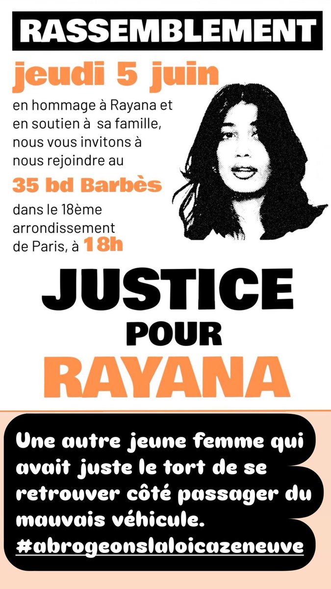 Une autre jeune femme qui avait juste le tort de se retrouver côté passager du mauvais véhicule. #abrogeonslaloicazeneuve