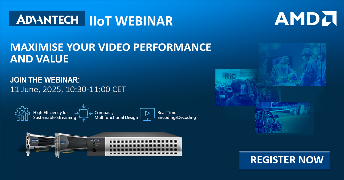 WEBINAR - Discover VEGA video platforms, delivering high-performance video processing for today’s demanding video workflows

Advantech’s VEGA solutions are the Swiss Army knife of video processing —
compact, multifunctional platforms built on AMD Zynq UltraScale+ MPSoC with an