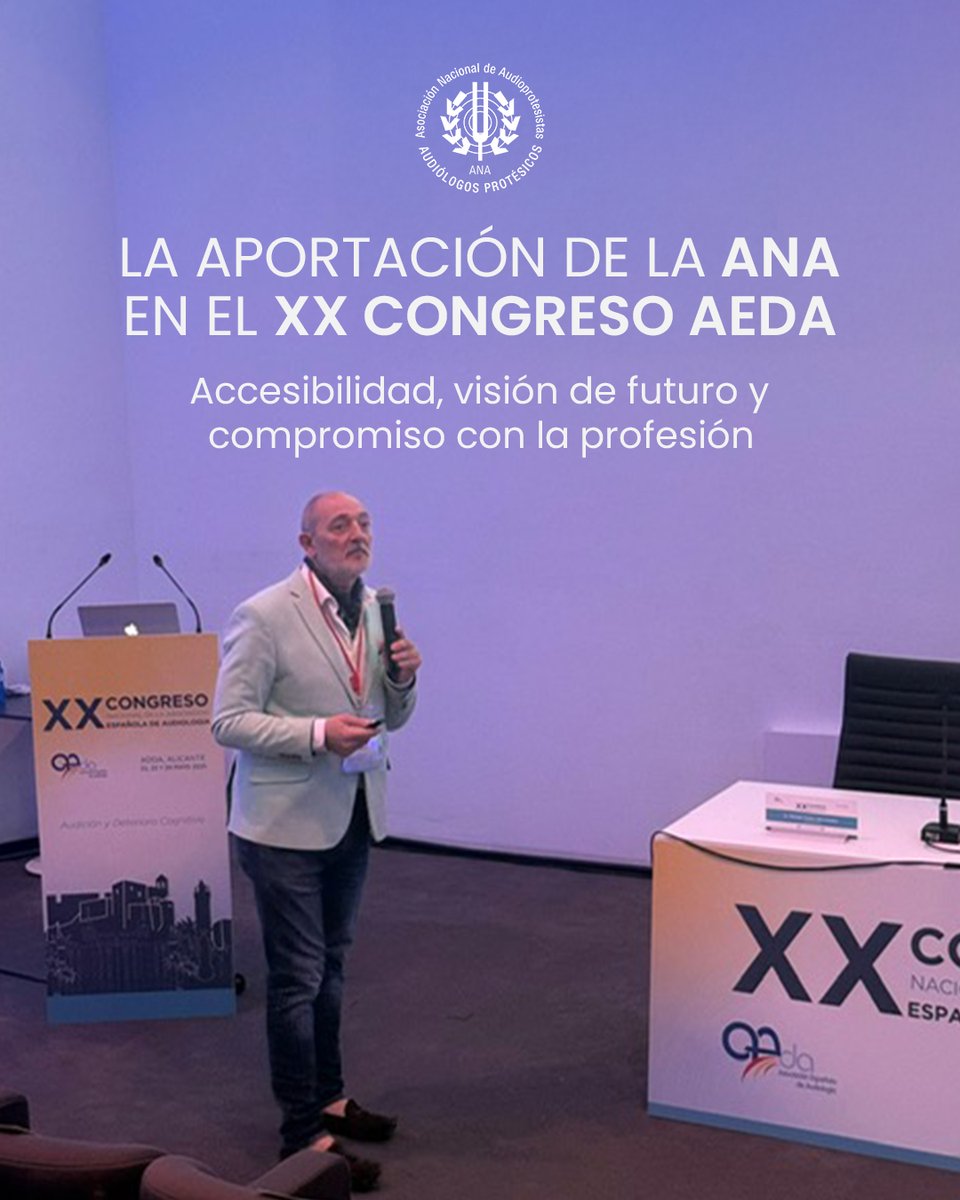 La ANA participó en el XX Congreso AEDA en Alicante el pasado mayo:

🔹 Rafa Rubio habló sobre Auracast y accesibilidad auditiva
🔹 Francesc Carreño debatió sobre el futuro del sector

¿Nos vemos a la próxima?

#AEDA2025 #Audiología #SaludAuditiva