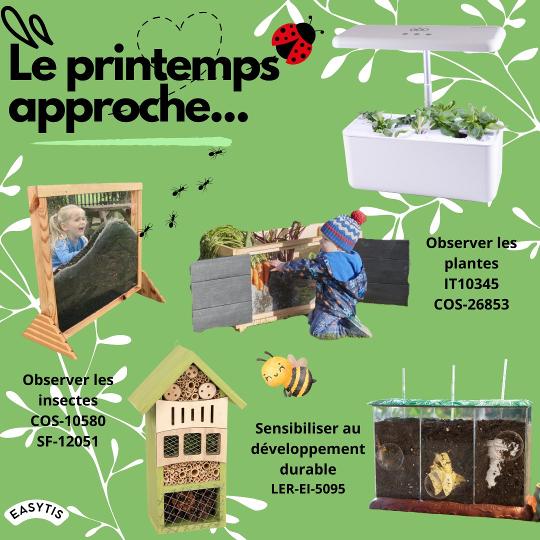 🍃[Journée mondiale de l'environnement]

▶️Sensibiliser au développement durable, 
▶️Observer les insectes,
▶️Observer les plantes,

❇️easytis.com/fr/2078-classe…

#STIAM #environnement #EDD #développementdurable #classedehors