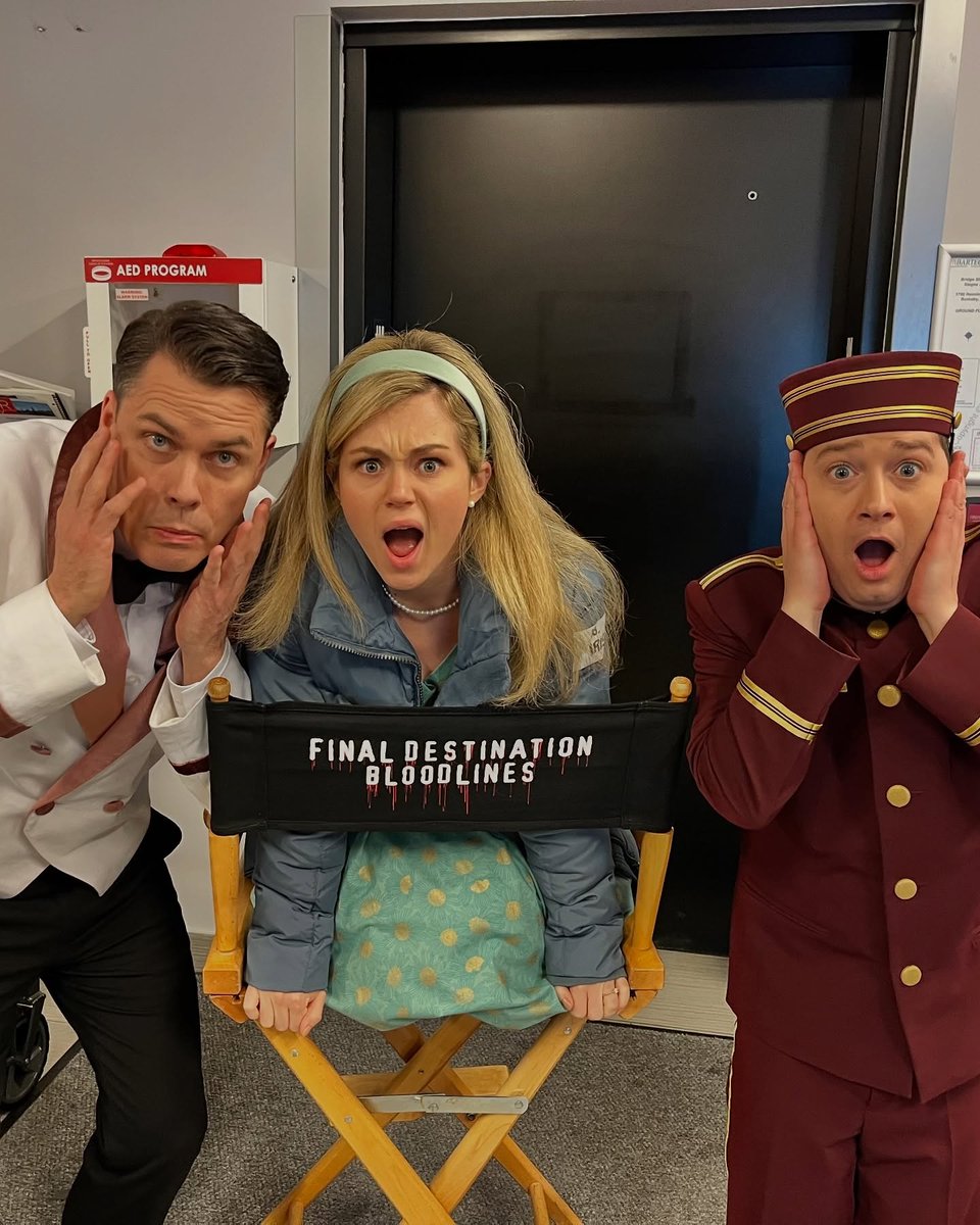 Warner Bros AU (@warnerbrosau) on Twitter photo Behind the SCREAMS of #FinalDestination #Bloodlines 🪦☠️ 📸 <a href="/adamstein/">Adam Stein</a> @brecbassinger & @/kaitlynsantajuana on IG Behind the SCREAMS of #FinalDestination #Bloodlines 🪦☠️ 📸 <a href="/adamstein/">Adam Stein</a> @brecbassinger & @/kaitlynsantajuana on IG