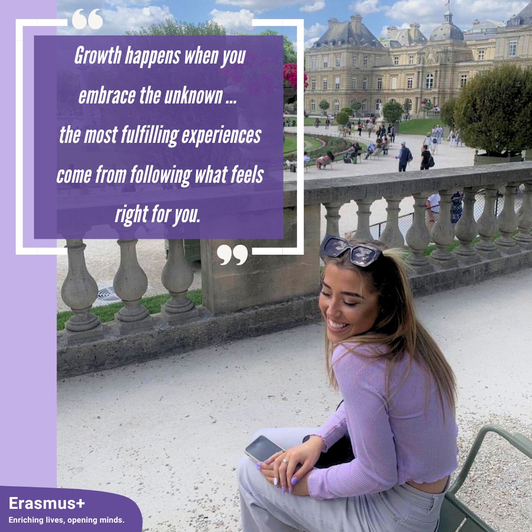 Say bonjour to change and hello to your best self 👋💟 Aimee did – and you can too! What’s waiting outside of your comfort zone? 🌟
 
Read her #ErasmusPlus experience: eurireland.ie/2025/06/04/aim…