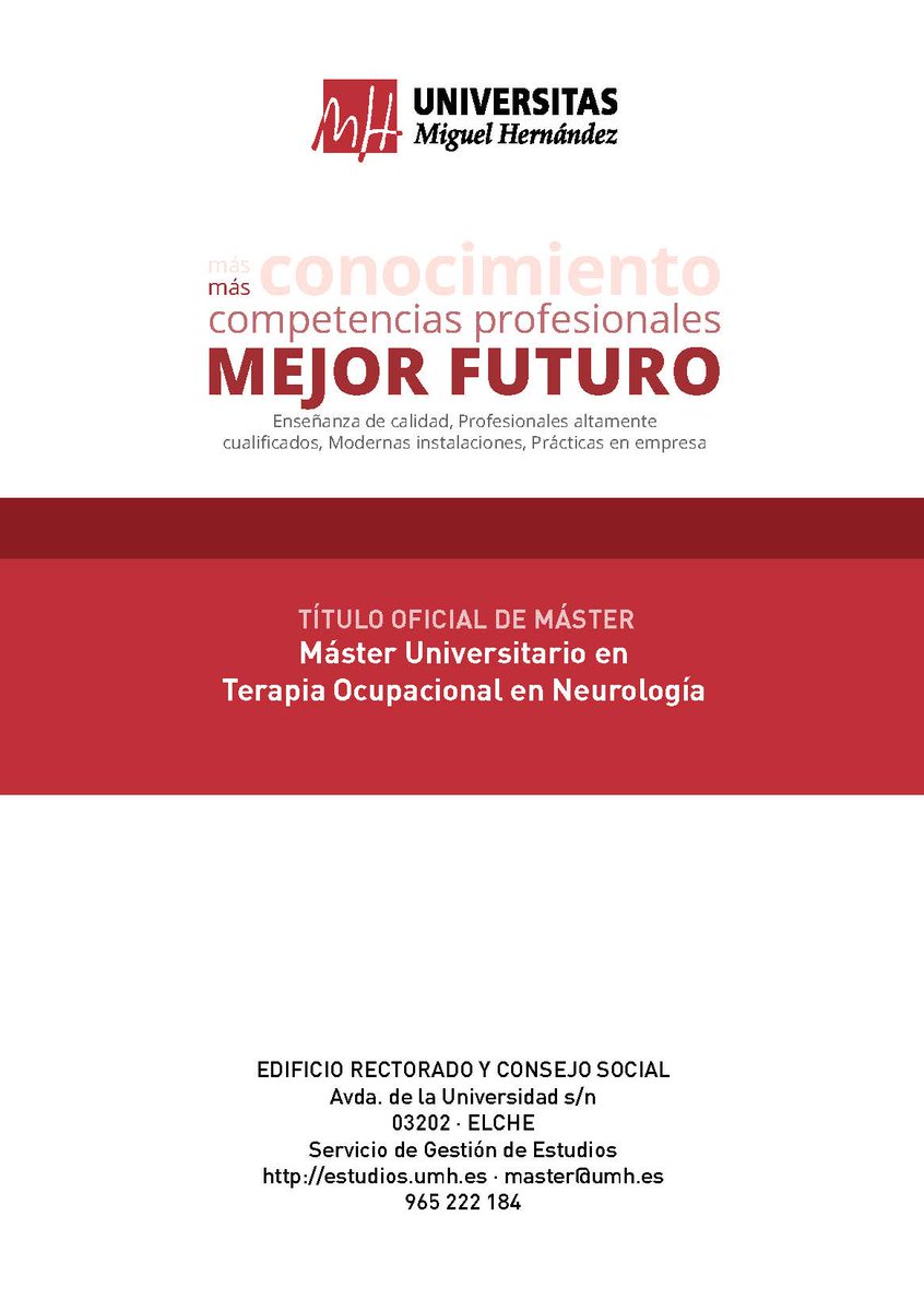 MNeuroTOUMH's tweet photo. 🎓 ¡Impulsa tu futuro con el Máster Universitario en Terapia Ocupacional en Neurología de la #UMH!
📅 Preinscripción abierta hasta el 19 de junio.
🧠 Más empleabilidad, validez en la UE, acceso al doctorado. ¡No esperes más!  Preinscríbete hoy https://t.co/wP6N2AiGH6 https://t.co/IZSLCcdbsv