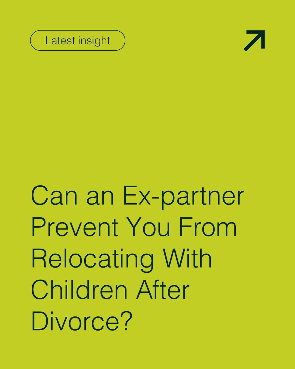 One common concern for separated parents is what happens if one parent wants to move to a new area or even to a new country.  

Read our latest blog: Can an ex-partner prevent you from relocating with children after divorce?  bit.ly/4jzcryu