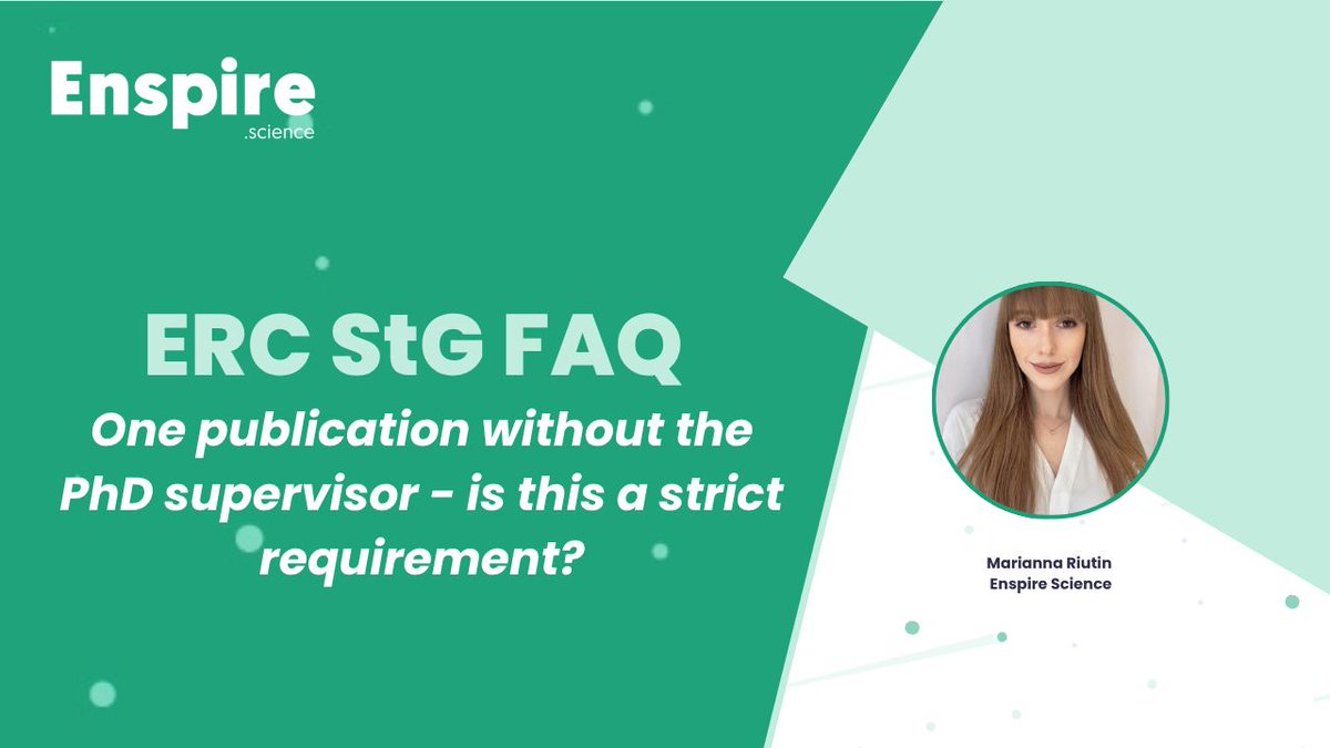 📢 We just launched our YouTube channel! 🎉

Our first video tackles a key ERC Starting Grant question:
Do you need a publication without your PhD supervisor to show independence?

🎥 Watch here: buff.ly/L7rvJTp
#ERCGrant #HorizonEurope