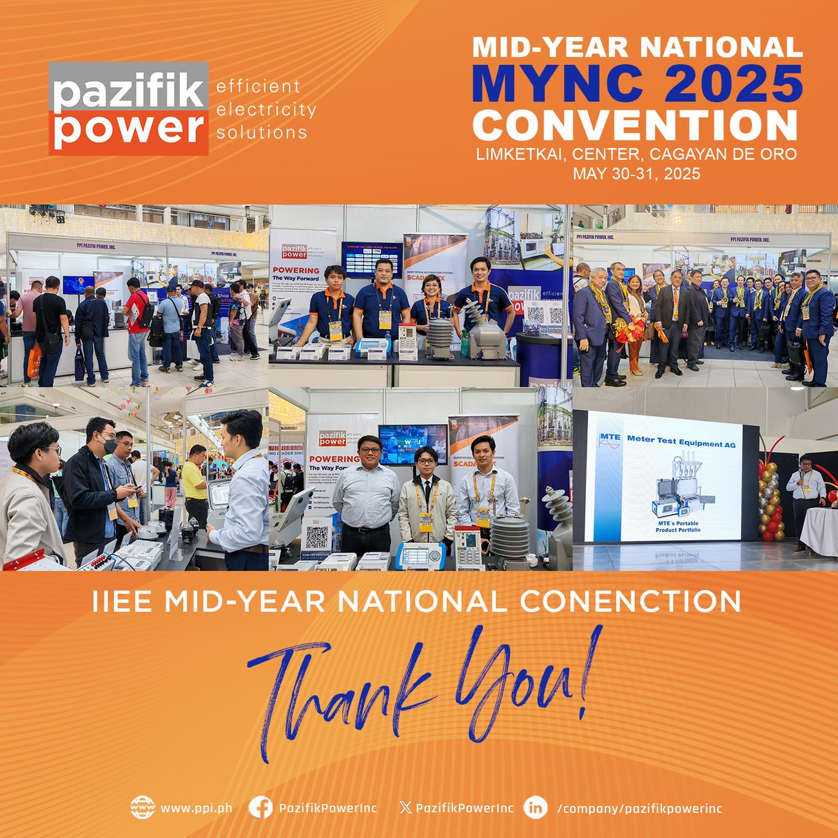 PazifikPowerInc's tweet image. Huge thanks to everyone who visited our booth at the IIEE Mid-Year National Convention at LIMKETKAI Center, CDO last May 30–31, 2025! 

We’re grateful for your support and great conversations. ’Til next time!