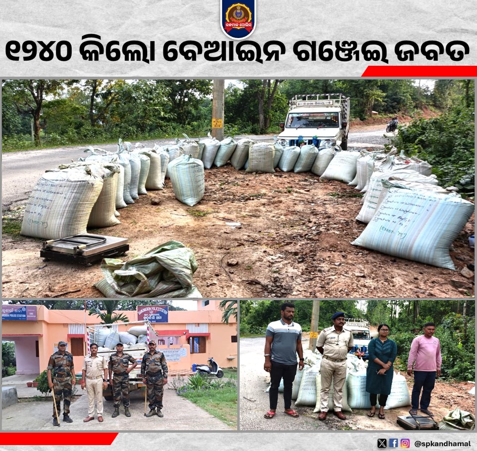 Based on credible information, a team of Bamunigoan PS conducted a raid and seized 1240kg illegal Ganja along with one Bolero Pick-up. In this regard, Bamunigaon PS case number 60/2025 has been registered under relevant sections of the law. Further investigation is going on.