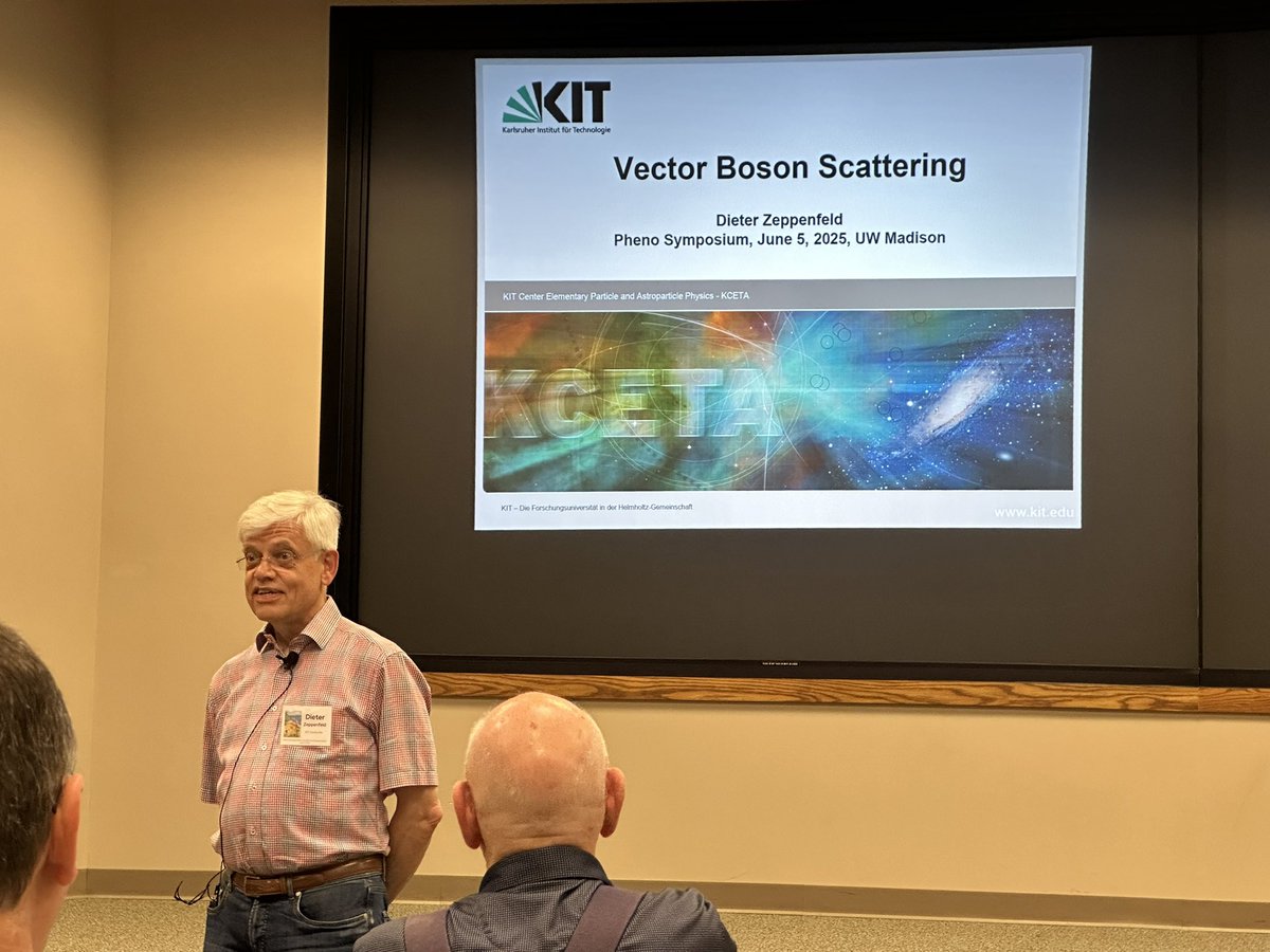 Kyle Cranmer (@kylecranmer) on Twitter photo I’m at a symposium in honor of Vernon Barger remembering the glory days of Pheno <a href="/UWMadPhysics/">UW-Madison Physics</a>. Listening to Dieter Zeppenfeld (one of my PhD advisors) talking about the subject of my thesis: Vector Boson Scattering (jet veto & VBF H→ ττ). Nice memories.
agenda.hep.wisc.edu/event/2212/ I’m at a symposium in honor of Vernon Barger remembering the glory days of Pheno <a href="/UWMadPhysics/">UW-Madison Physics</a>. Listening to Dieter Zeppenfeld (one of my PhD advisors) talking about the subject of my thesis: Vector Boson Scattering (jet veto & VBF H→ ττ). Nice memories.
agenda.hep.wisc.edu/event/2212/