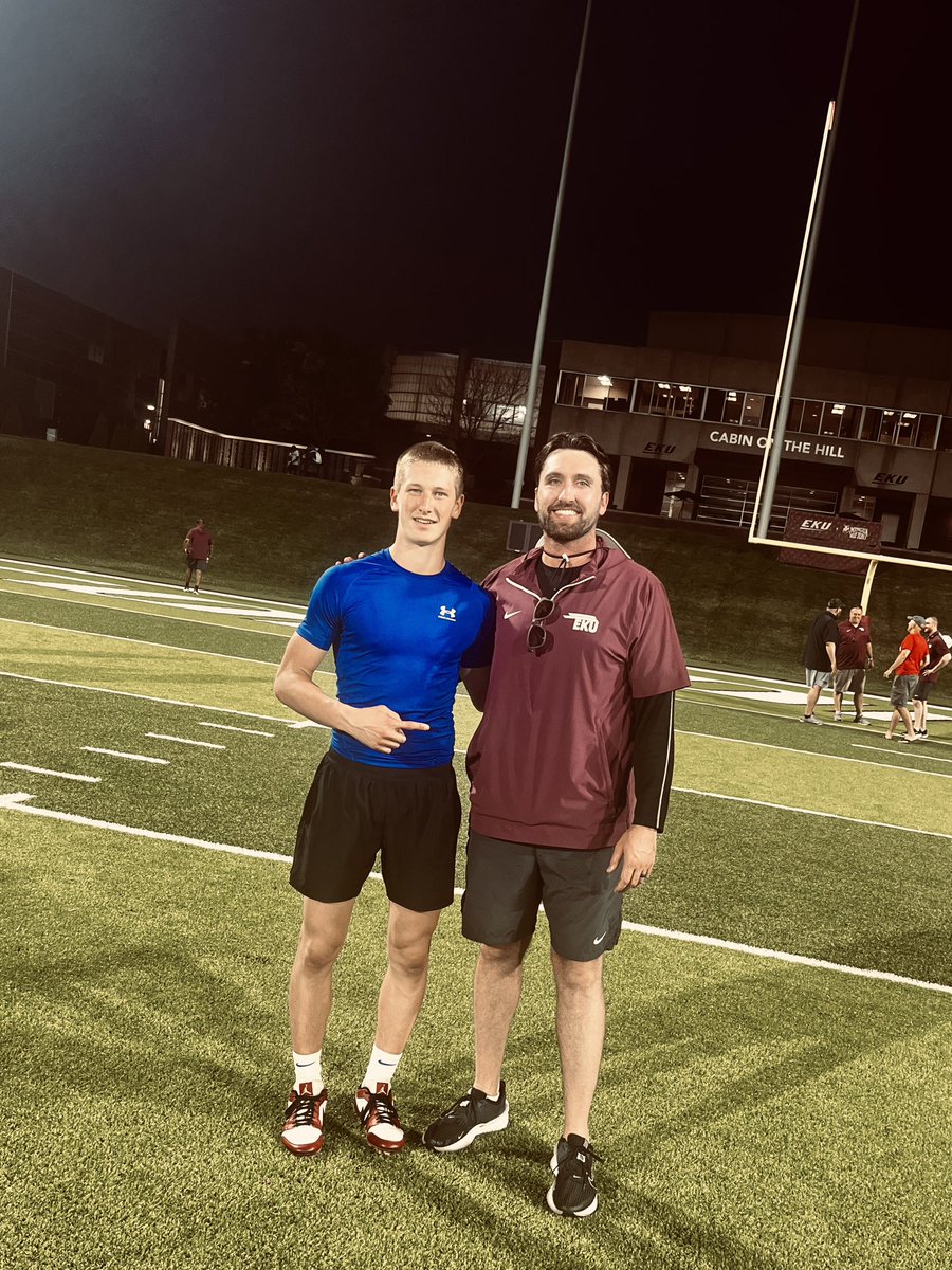 TheDrewRempel's tweet image. Great time being back @EKUFootball last night!! Thx to @CoachDerekDay @Maxwe11EKU Looking forward to my game day visit!
@CoachTBarr @wcsPHScr @Coach_Anes @BielBryce @pagefootball @QBC_Nashville @Coachwolff54 @Jholt_athelite