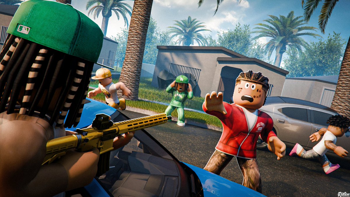 Commissioned thumbnail for Street Shootout 🔫
#ROBLOX #RobloxDev #robloxart #robloxGFX