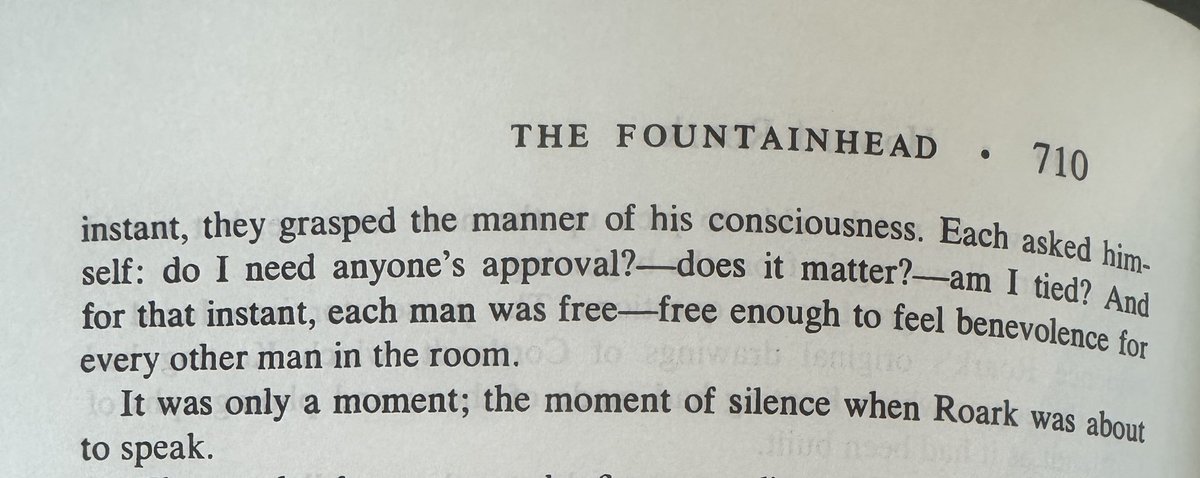 Do I need anyone’s approval? 
Does it matter? 
Am I tied?

Roark!