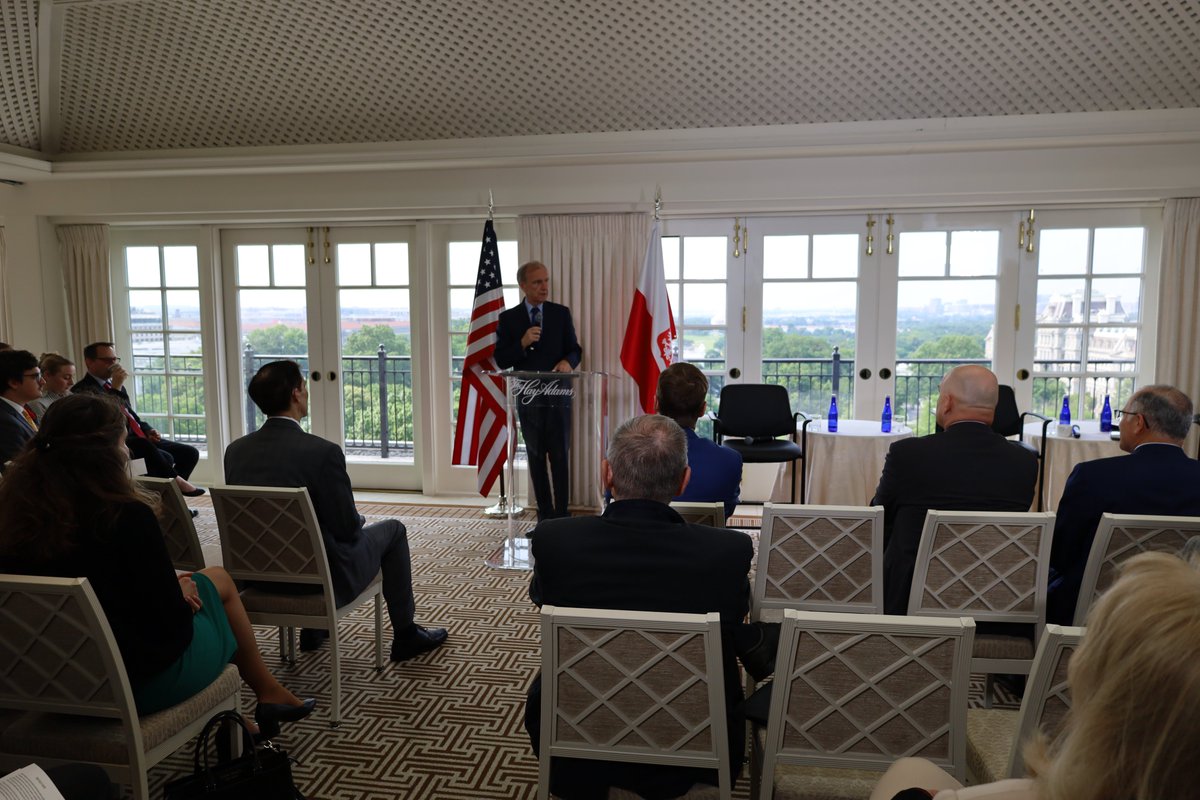 "We encourage our American partners to stay in Europe (...) Stronger Europe will be better partner for the United States" says Poland's Ambassador <a href="/BogdanKlich/">Bogdan Klich</a> in his keynote speech during <a href="/PISM_Poland/">PISM</a> Polish-U.S. #TransatlanticLookout in Washington, DC.