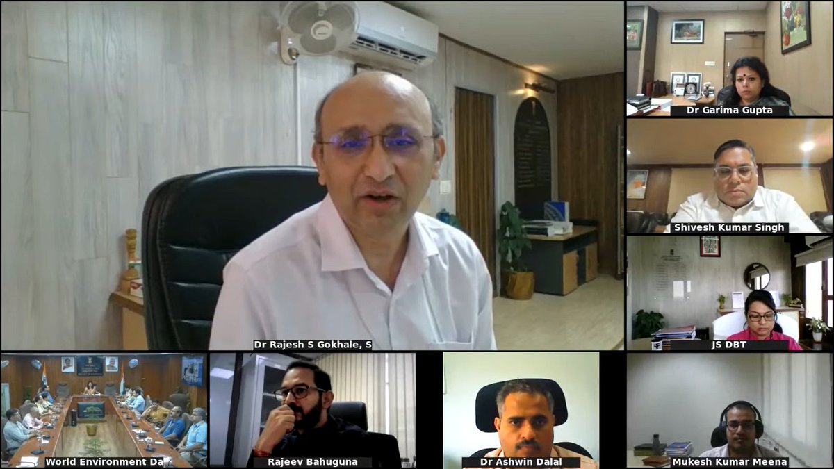 #WorldEnvironmentDay,
<a href="/rajesh_gokhale/">Rajesh Gokhale</a>  Secretary, DBT addressed the participants and highlighted the challenges due to unsustainable material consumption, huge waste generation and climate change as the unmet needs for scientific interventions.  Dr. Gokhale has highlighted the