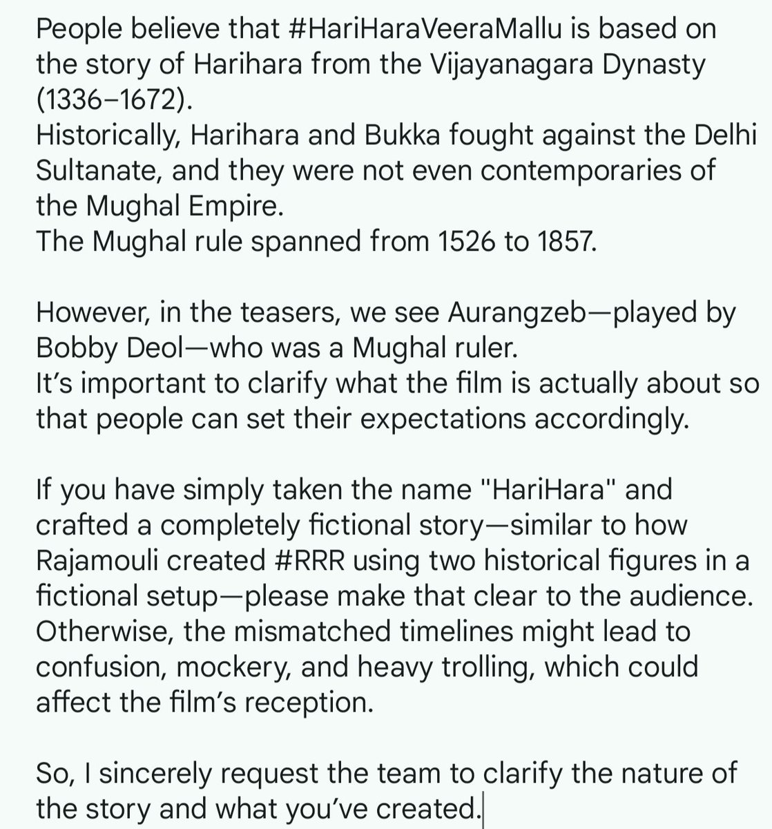 vijay5972's tweet photo. ⚠️Attention⚠️
@HHVMFilm Team, @AMRathnamOfl  and @amjothikrishna 

చరిత్రని వక్రికరించారన్న అపకీర్తి తెచ్చుకోకండి!
@PawanKalyan pls clarify! https://t.co/GTyX9dz0pc