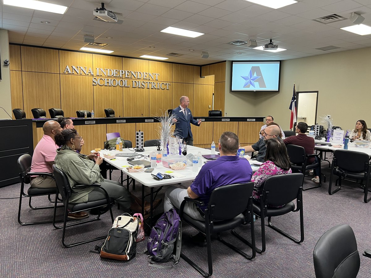Day 2 of Admin Essentials is underway!  This morning,  Superintendent Mr. Tucker stopped by to share powerful insights on leadership, vision, and the heart of serving in education. Grateful for the opportunity to learn from our district leader! 💜 #AnnaISD