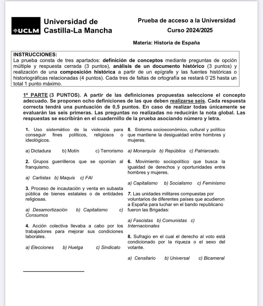 Pau 24/25 UCLM Historia de España