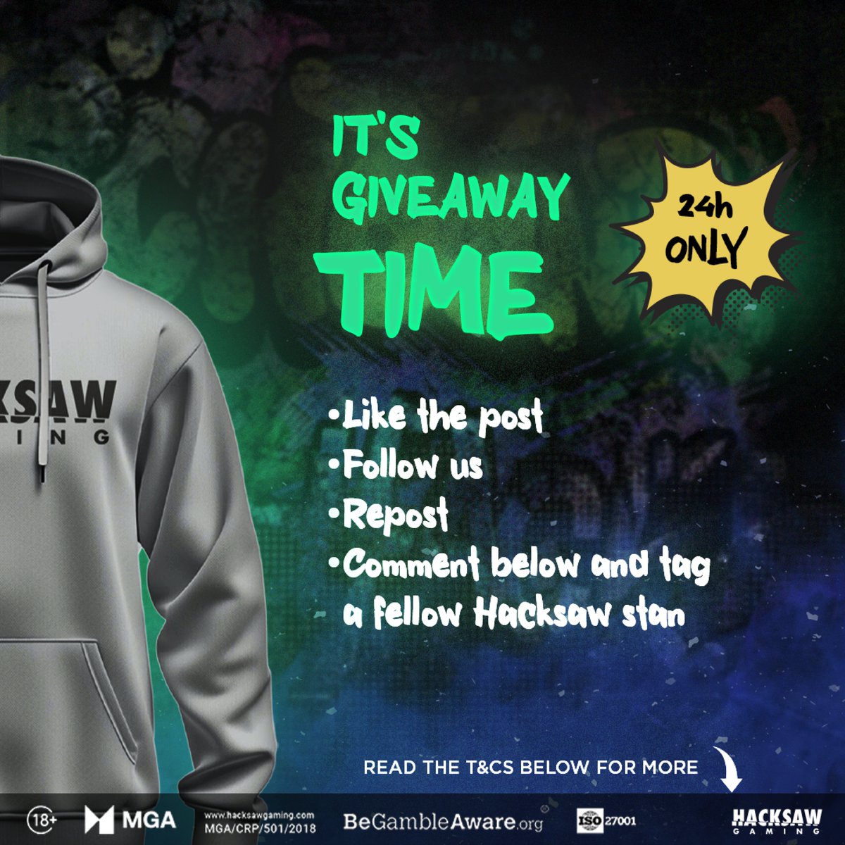 🔥HACKSAW FLASH FIRE GIVEAWAY🔥

Want to win one of our exclusive hoodies, hats AND notebooks? Let’s go👇⌛

How to enter:
- Like this post
- Follow us
- Repost
- Comment below and tag a fellow Hacksaw stan

T&amp;Cs
- Participants must be over the age of 18, proof of age may be