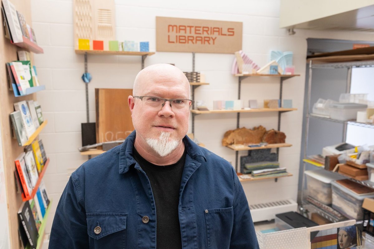 UConn’s Materials Library, founded by Prof. Chris Sancomb, gives students a hands-on way to explore materials that shape our world. See how it’s changing design education at UConn. Read more: today.uconn.edu/2025/05/seeing… #Design #Industry #Lab