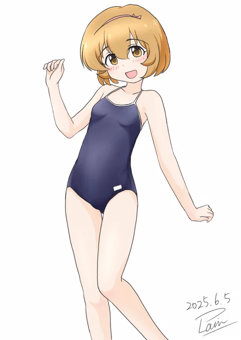 今日は暑かった!なので涼しげなスク水!! #古賀小春