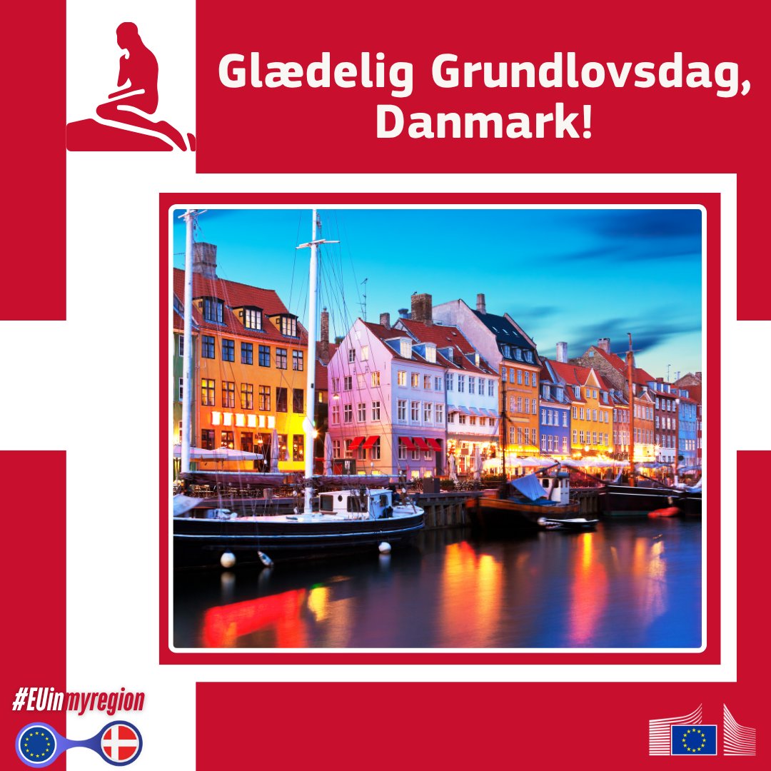 🇩🇰 Glædelig Grundlovsdag, Danmark! Happy Constitution Day, Denmark! 🇩🇰

Denmark is shaping a greener future with €808M from the EU’s #CohesionPolicy (2021-2027): €247M to support SMEs, €89M for just transition, and funding for clean-tech innovation. 🌿🇪🇺
