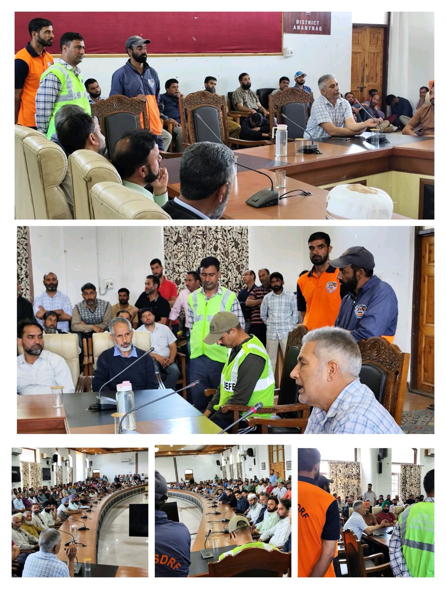 Today on 05/06/2025,  
SDRF/CD Anantnag  conducted one day awareness programme on various types of Disasters like Earthquake, floods, Fire fighting, BLS/CPR Emergency rescue moves,Rope Knots, etc at Dakbangulow Khanabal Anantnag in which (300) Ex service man participated.