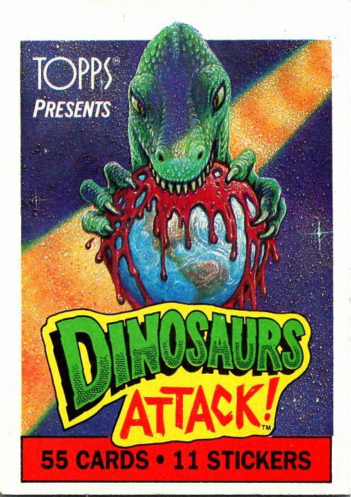 Obsessed with the artwork of the 1988 Topps Dinosaurs Attack! Collector Cards.