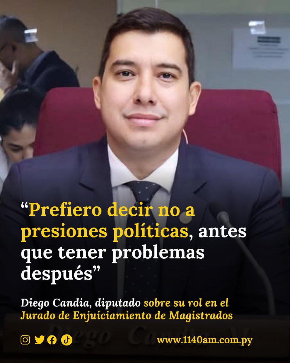 📌 Diego Candia asumirá como nuevo miembro titular del Jurado de Enjuiciamiento de Magistrados |

🗣️ En entrevista con Central Radio 1140 AM, el diputado <a href="/CandiaDiego/">Diego Candia</a> confirmó que representará a la Cámara de Diputados en el Jurado de Enjuiciamiento de Magistrados (JEM), en