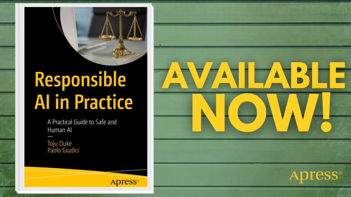 Apress (@apress) on Twitter photo Master #AI risk assessment and management with guidance from <a href="/TojuDuke/">Toju Duke</a> & Paolo Giudici to stay compliant with regulations and policies. Adopt standards from NIST & the EU AI Act to build safe AI systems! 🌍 #AIRegulation #ResponsibleAI #AIGovernance
🔗 ow.ly/gRxg50VEXHf Master #AI risk assessment and management with guidance from <a href="/TojuDuke/">Toju Duke</a> & Paolo Giudici to stay compliant with regulations and policies. Adopt standards from NIST & the EU AI Act to build safe AI systems! 🌍 #AIRegulation #ResponsibleAI #AIGovernance
🔗 ow.ly/gRxg50VEXHf