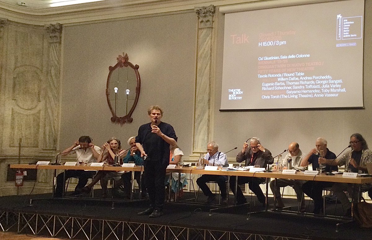 Cat Bauer in Venice (@cat_bauer) on Twitter photo Hail, hail, the gang’s still here! Willem Dafoe, Artistic Director of ‘Theatre Is Body, Body Is Poetry’#BiennaleTheatre2025, gathers theatre veterans for a round table: “Biennale 1975-2025- 50 Years of New Theatre”-> labiennale.org/en/theatre/202… Hail, hail, the gang’s still here! Willem Dafoe, Artistic Director of ‘Theatre Is Body, Body Is Poetry’#BiennaleTheatre2025, gathers theatre veterans for a round table: “Biennale 1975-2025- 50 Years of New Theatre”-> labiennale.org/en/theatre/202…