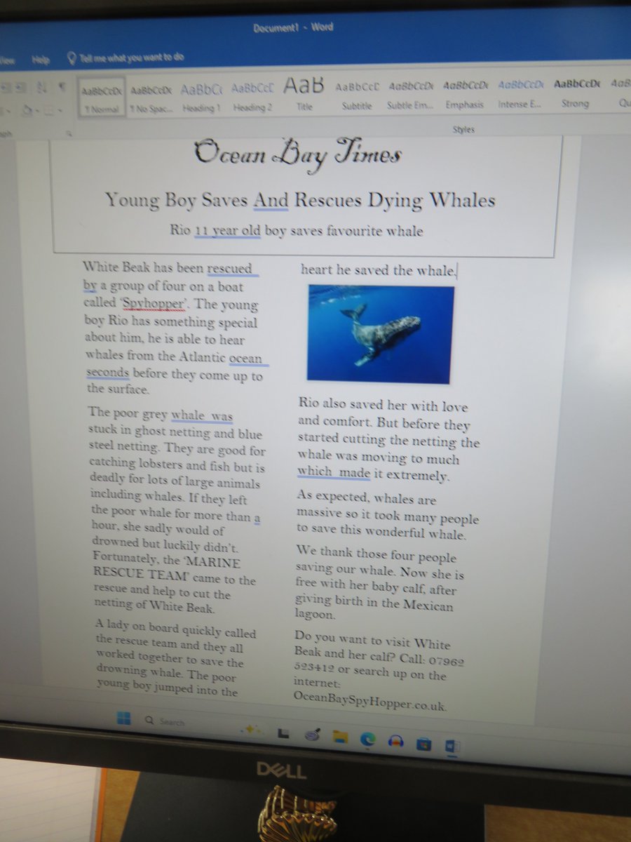 Goldfinch have been working hard to type up their newspaper reports which are based on the book they have been reading in English.
