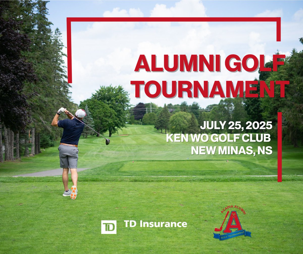 acadia_alumni's tweet image. Get ready for the 43rd Acadia Alumni Golf Tournament, happening July 25 at KenWo Golf Club in New Minas! Find out how to sign up and more at aualumni.info/4kSRtMh