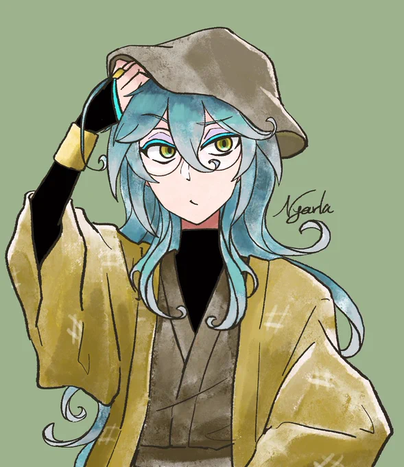 ついでに今回のサムネの自画像 色合いが地味に気に入ってる #Vではないあるら