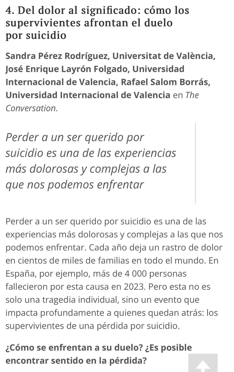 joan carles march (@joancmarch) on Twitter photo Del dolor al significado: cómo los #supervivientes afrontan el duelo por SUICIDIO por <a href="/rafeta_6/">Rafa Salom</a>
Perder a un ser querido por #suicidio una de las experiencias + dolorosas y complicadas a las q nos podemos enfrentar
Mis #CrónicasSanitarias <a href="/IndeGranada/">El Independiente de Granada</a>
✅elindependientedegranada.es/ciudadania/cro… Del dolor al significado: cómo los #supervivientes afrontan el duelo por SUICIDIO por <a href="/rafeta_6/">Rafa Salom</a>
Perder a un ser querido por #suicidio una de las experiencias + dolorosas y complicadas a las q nos podemos enfrentar
Mis #CrónicasSanitarias <a href="/IndeGranada/">El Independiente de Granada</a>
✅elindependientedegranada.es/ciudadania/cro…